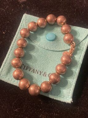 Authentic Tiffany & Co sterling silver hardware 10mm ball bead bracelet